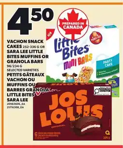 Independent City Market VACHON SNACK, 252-336 OR SARA LEE LITTLE BITES MUFFINS OR GRANOLA BARS , 96/234 G offer