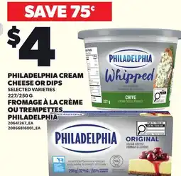 Independent City Market PHILADELPHIA CREAM CHEESE OR DIPS, 227/250 G offer