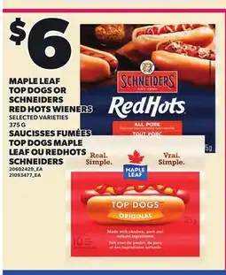 Independent City Market MAPLE LEAF TOP DOGS OR SCHNEIDERS RED HOTS WIENERS offer