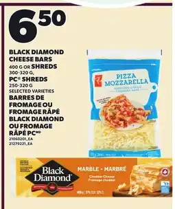 Independent City Market BLACK DIAMOND CHEESE BARS, 400 G OR SHREDS, 300-320 G, PC SHREDS, 250-320 G offer