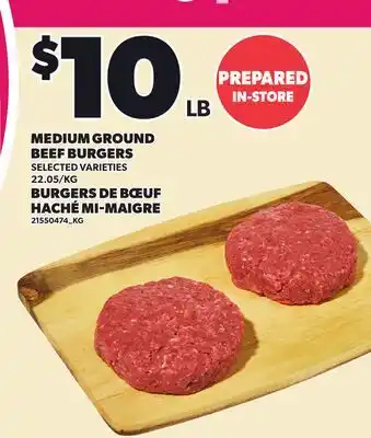 Independent City Market MEDIUM GROUND BEEF BURGERS offer