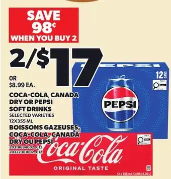 Independent City Market COCA-COLA, CANADA DRY OR PEPSI SOFT DRINKS offer