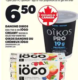 Independent City Market DANONE OIKOS, 650/750 G OR IÖGO CREAMY offer