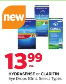 Rexall HYDRASENSE or CLARITIN Eye Drops offer