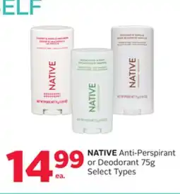 Rexall NATIVE Anti-Perspirant or Deodorant offer