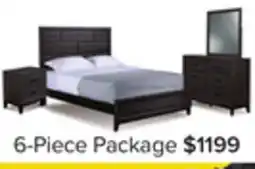 Leon's Fog 6-Piece Queen Bedroom Package - Grey, Black offer