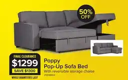 Leon's Poppy Pop-Up Sofa Bed - Grey offer