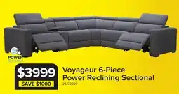 Leon's Voyageur 6-Piece Power Reclining Sectional with Console - Charcoal offer