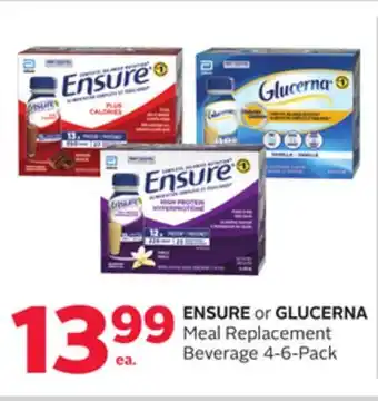 Rexall ENSURE or GLUCERNA Meal Replacement Beverage offer