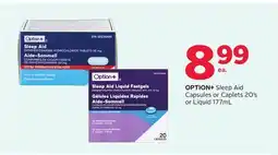 Rexall OPTION+ Sleep Aid Capsules or Caplets 20's or Liquid 177mL offer