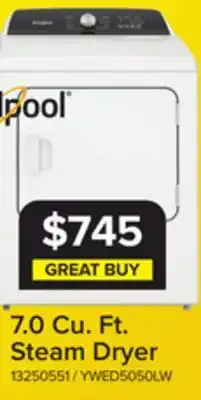 Leon's Whirlpool 7.0 Cu. Ft. Steam Dryer offer