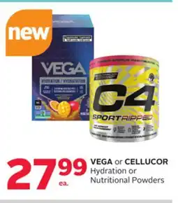 Rexall VEGA or CELLUCOR Hydration or Nutritional Powders offer