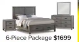 Leon's Copeland 6-Piece King Storage Bedroom Package - Wire-Brushed Grey offer