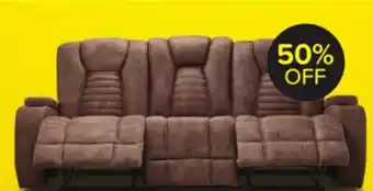 Leon's Dallas Reclining Sofa With Drop Down Table - Mocha offer