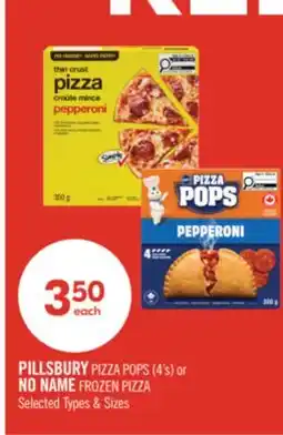 Shoppers Drug Mart PILLS BURY PIZZA POPS (4's) or NO NAME FROZEN PIZZA offer
