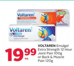 Rexall VOLTAREN Emulgel Extra Strength 12 Hour Joint Pain 100g or Back & Muscle Pain 120g offer