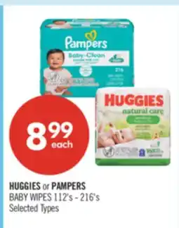 Shoppers Drug Mart HUGGIES or PAMPERS BABY WIPES offer