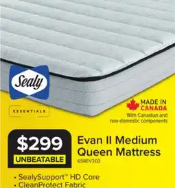 Leon's Sealy Essentials Evan II Medium Queen Mattress offer