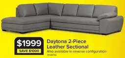 Leon's Daytona Leather 2-Piece Sectional with Left-Facing Chaise - Light Grey offer