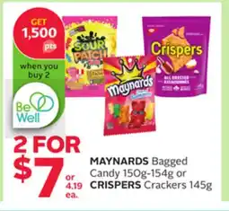 Rexall MAYNARDS Bagged Candy 150g-154g or CRISPERS Crackers 145g offer