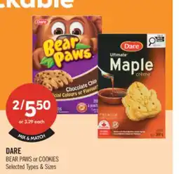 Shoppers Drug Mart DARE BEAR PAWS or COOKIES offer