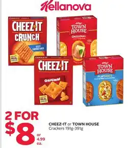 Rexall CHEEZ-IT or TOWN HOUSE Crackers 191g-391g offer
