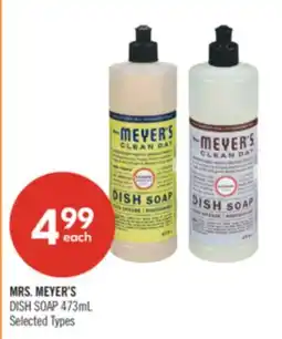 Shoppers Drug Mart MRS. MEYER'S DISH SOAP offer