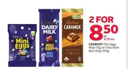 Rexall CADBURY Mini Eggs 90g-115g or Chocolate Bars 80g-102g offer