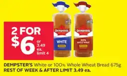 Rexall DEMSTER'S White or 100% Whole Wheat Bread offer