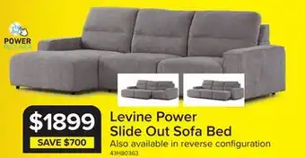 Leon's Levine Power Slide Out Sofa Bed with Left Facing Chaise – Taupe offer