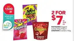 Rexall MAYNARDS Bagged Candy 150g-154g or CRISPER Crackers 145g offer