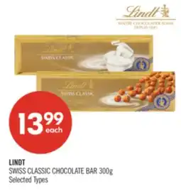 Shoppers Drug Mart LINDT SWISS CLASSIC CHOCOLATE BAR offer