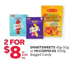 Rexall SMARTSWEETS 45g-50g or MCCORMICKS 300g Bagged Candy offer