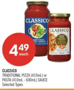 Shoppers Drug Mart CLASSICO TRADITIONAL PIZZA (410mL) or PASTA (410mL-600mL) SAUCE offer