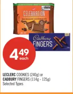 Shoppers Drug Mart LECLERC COOKIES (240g) or CADBURY FINGERS (114g - 125g) offer