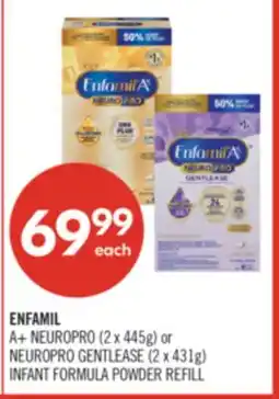 Shoppers Drug Mart ENFAMIL A+ NEUROPRO (2 x 445g) or NEUROPRO GENTLEASE (2 x 431g) INFANT FORMULA POWDER REFILL offer