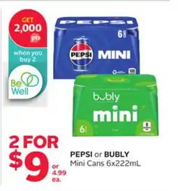 Rexall PEPSI or BUBLY Mini Cans offer