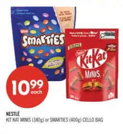 Shoppers Drug Mart NESTLÉ KIT KAT MINIS (380g) or SMARTIES (400g) CELLO BAG offer