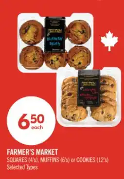 Shoppers Drug Mart FARMER'S MARKET SQUARES (4's), MUFFINS (6's) or COOKIES (12's) offer