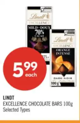 Shoppers Drug Mart LINDT EXCELLENCE CHOCOLATE BARS offer