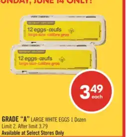 Shoppers Drug Mart GRADE A LARGE WHITE EGGS 1 Dozen offer