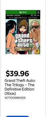 Walmart Grand Theft Auto: The Trilogy – The Definitive Edition (Xbox) offer