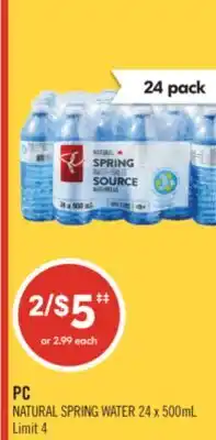 Shoppers Drug Mart PC NATURAL SPRING WATER offer