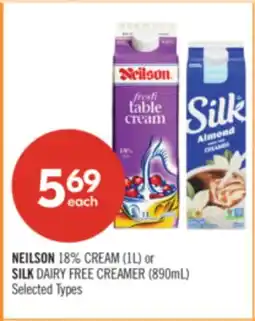 Shoppers Drug Mart NEILSON 18% CREAM (1L) or SILK DAIRY FREE CREAMER (890mL) offer