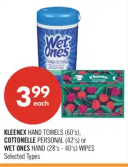 Shoppers Drug Mart KLEENEX HAND TOWELS (60's), COTTONELLE PERSONAL (42's) or WET ONES HAND (28's - 40's) WIPES offer