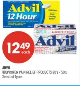 Shoppers Drug Mart ADVIL IBUPROFEN PAIN RELIEF PRODUCTS 20's - 50's offer