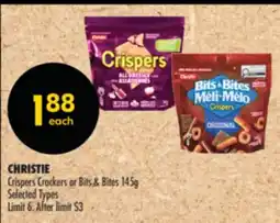 Shoppers Drug Mart CHRISTIE Crispers Crackers or Bits & Bites offer
