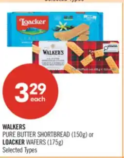 Shoppers Drug Mart WALKERS PURE BUTTER SHORTBREAD (150g) or LOACKER WAFERS (175g) offer