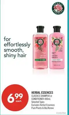 Shoppers Drug Mart HERBAL ESSENCES CLASSICS SHAMPOO OF CONDITIONER offer
