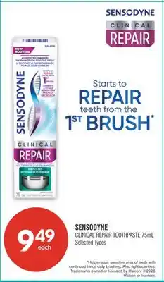 Shoppers Drug Mart SENSODYNE CLINICAL REPAIR TOOTHPASTE offer